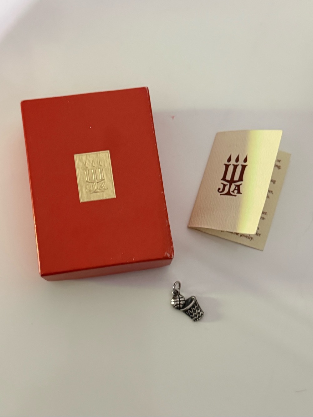 Retired James Avery Sterling Silver Basketball & Hoop Charm & Gift Box